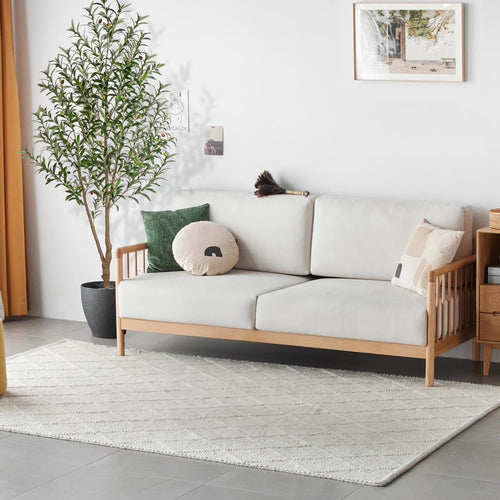 Olivamere 7ft artificial olive tree — full height view with weighted planter
